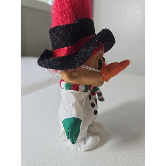 5" Russ Troll Doll Vintage Christmas Snowman Troll Doll With Carrot Nose Holiday - Picture 6 of 8